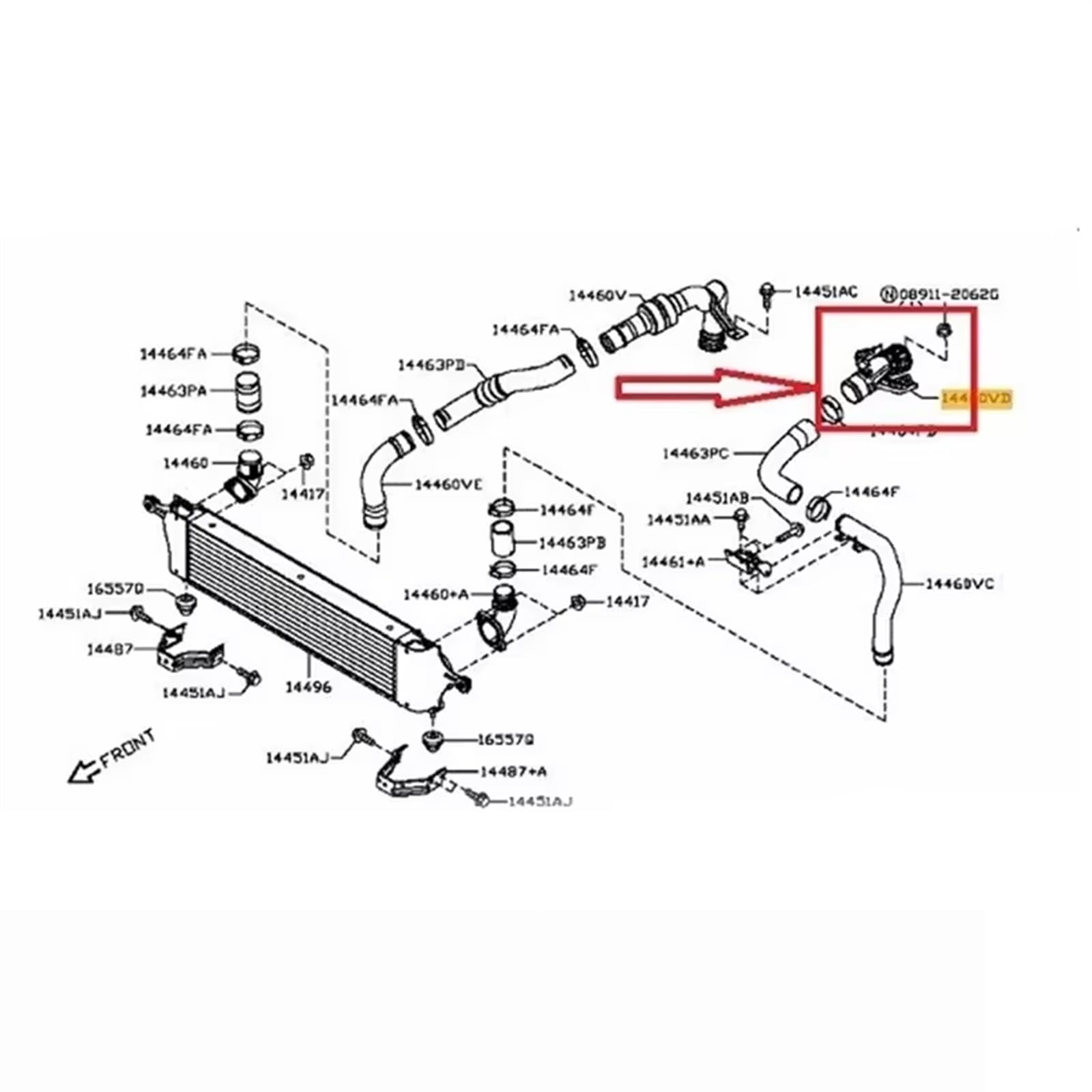 Tuyau D'admission D'air Pour Nissan Qashqai J10/J11 (2006-2014) - Remplacement Référence 14460BB30A/31A