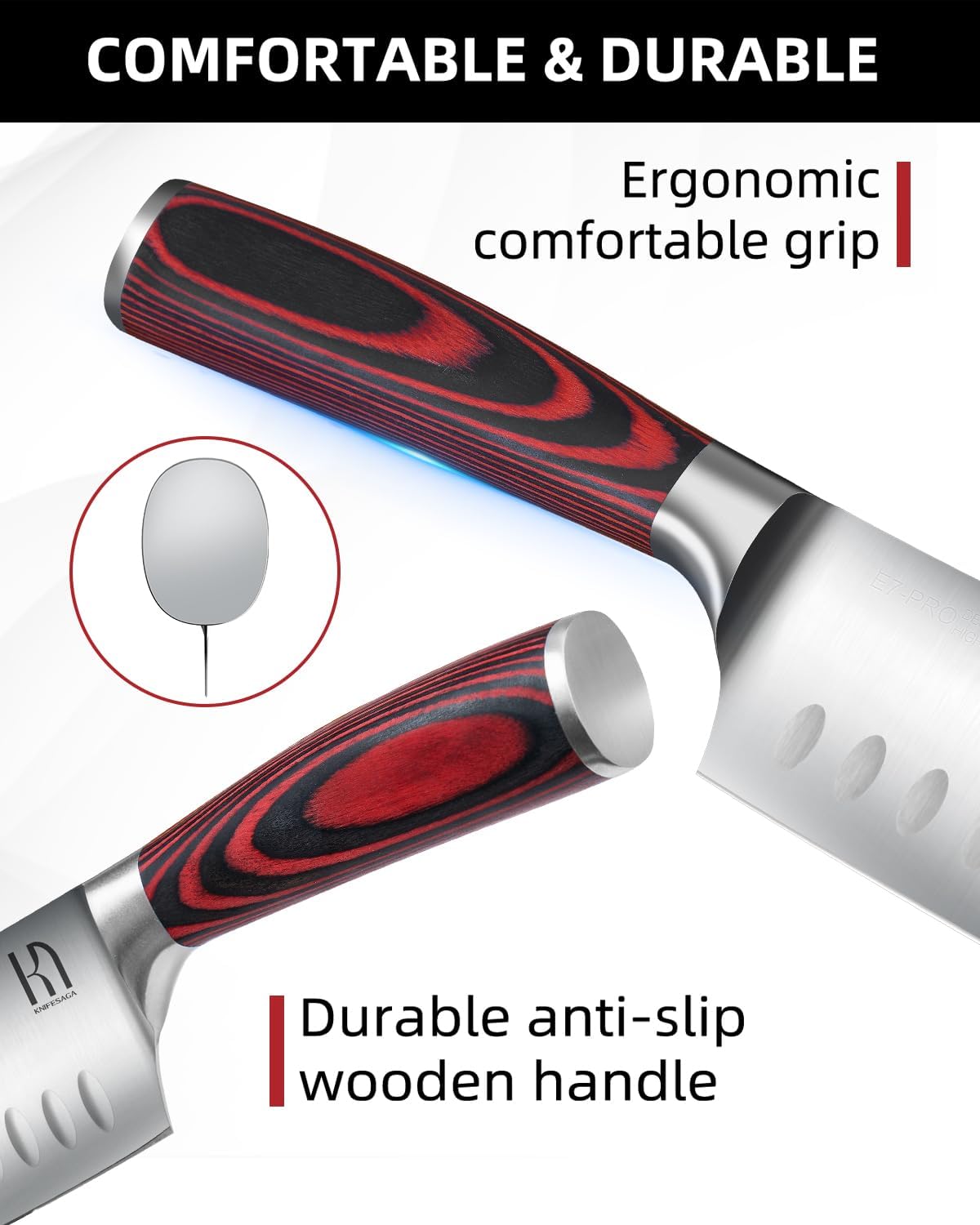 2026 Upgraded Nakiri Chef Knife Japanese Professional 7 Inch Sharp Meat Cleaver Kitchen Knives for Chopping Vegetable and Cooking, High Carbon Stainless Steel Asian Chopping Chefs Knife - Image 5