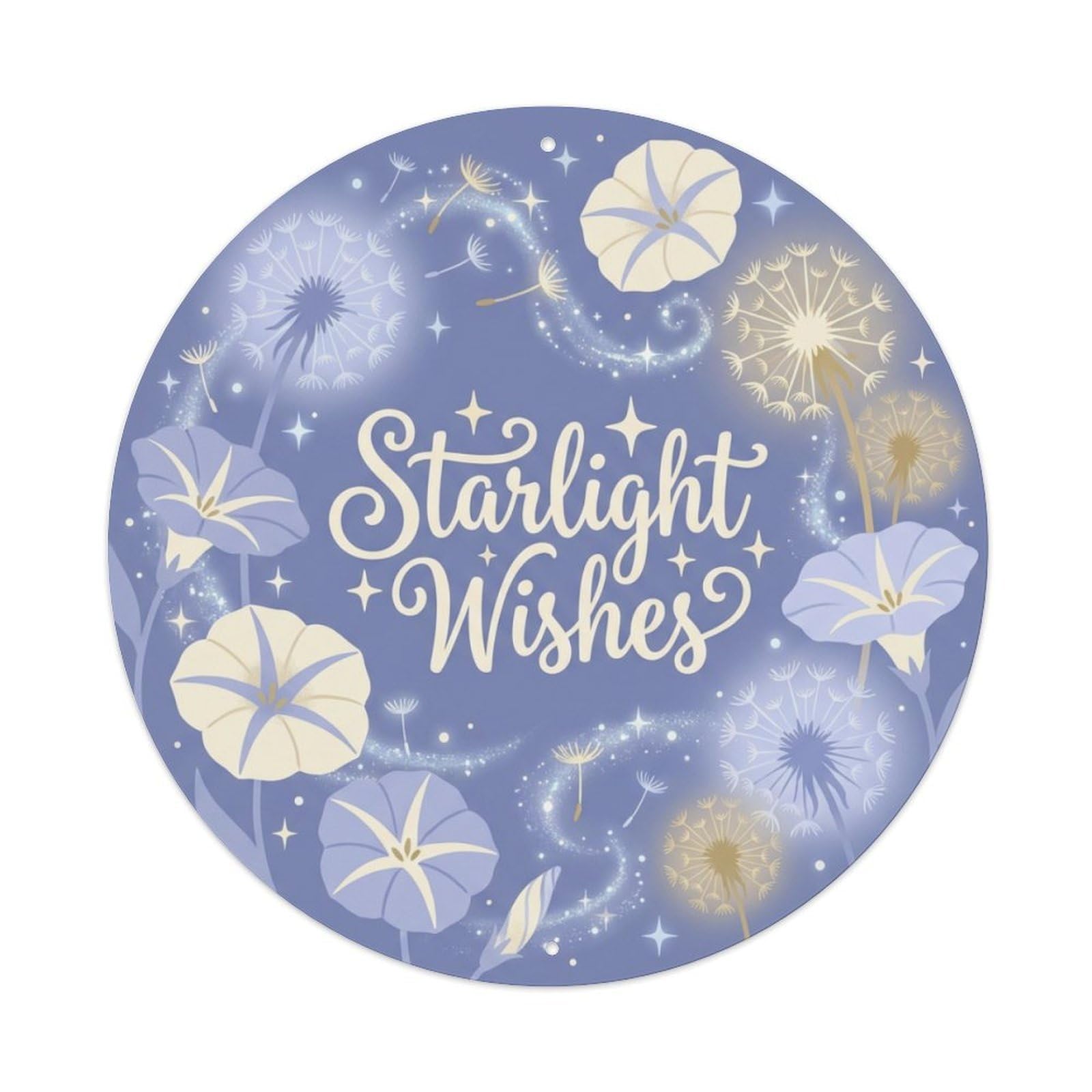 Dreamy She Shed Floral Starlight Wishes Metal Tin Sign