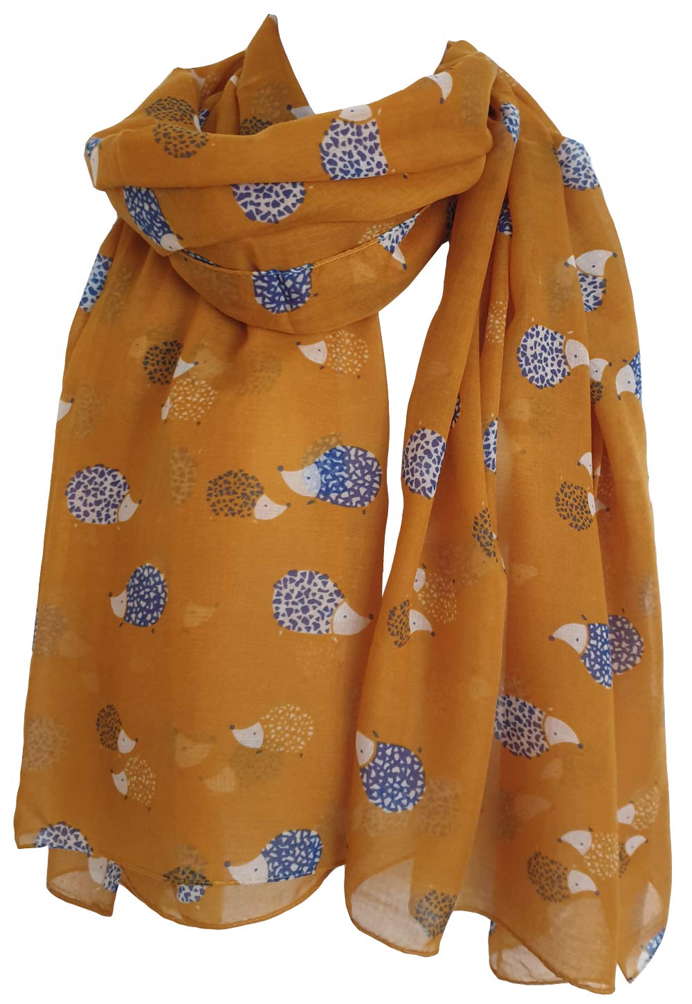 Glamlondon Women's Y20 - Mustard Hedgehogs Print Scarf (Y20 - Mustard)