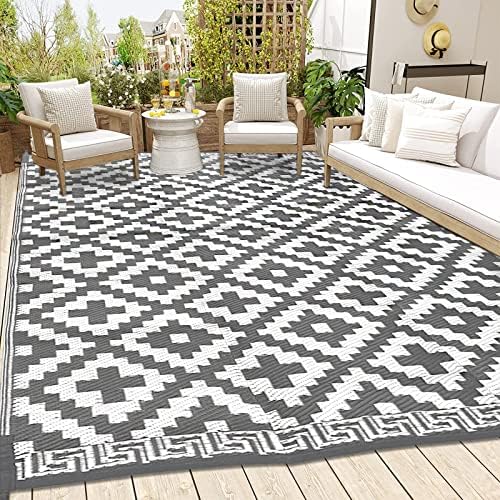 Outdoor Rugs for Patio 5x8Ft, Reversible Plastic Straw RV Camping Mats, Waterproof Outside Area Rug Stain & UV Resistant Portable Rug for Backyard, Picnic, Balcony, Beach, Patio Deck Rugs for Camper
