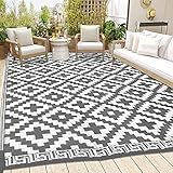 Outdoor Rugs for Patio 5x8Ft, Reversible Plastic Straw RV Camping Mats, Waterproof Outside Area Rug