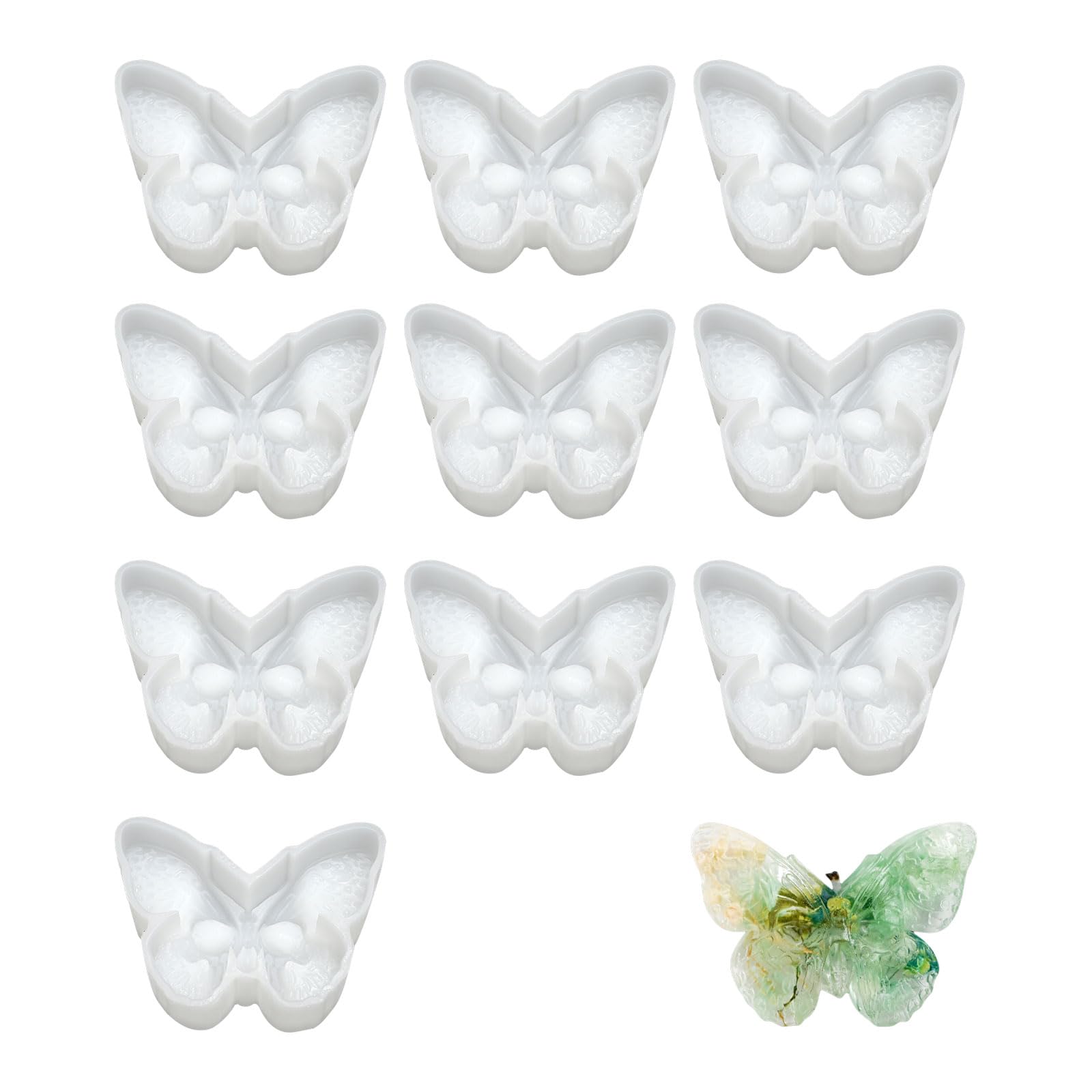 Hsioluted 10Pcs 3D Silicone Handicrafts Room Decors Making Silicone Delicate Hand Castings Molds Hand Castings