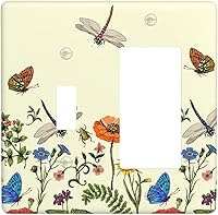 Vista 212 de Placa de pared dúplex de receptáculo de dispositivo de 1 gang de madera envejecida blanca gris con veta de tablón, cubierta de enchufe eléctrico