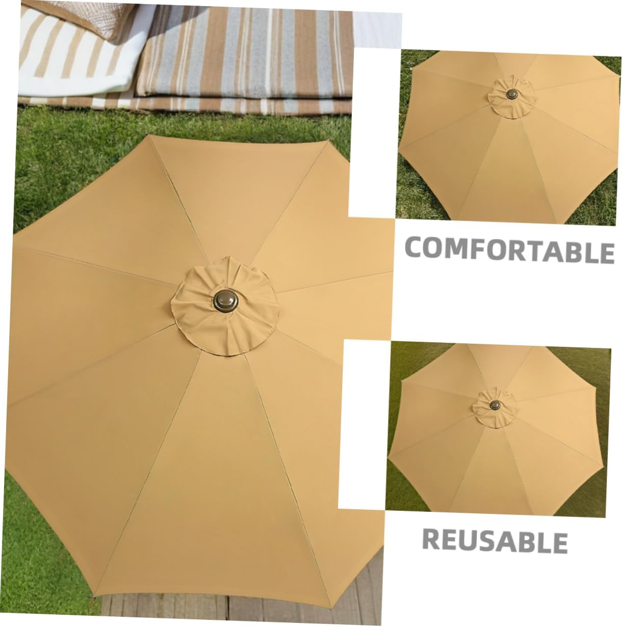 Patio Umbrella Canopy Replacement UV Fade Resistant Sunshade Top Cover for Ribs Outdoor Umbrellas for Garden Relaxation