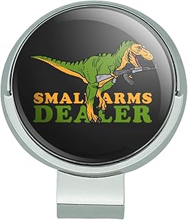 GRAPHICS & MORE Small Arms Dealer Weapons Dinosaur T-Rex Funny Humor Golf Hat Clip with Magnetic Ball Marker