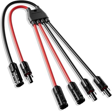 ECO-WORTHY Integrated Solar Connector 2-4 Y Branch Parallel PV Adapter Cable Wire Plug Tool Kit for Solar PanelM/FF+F/MM