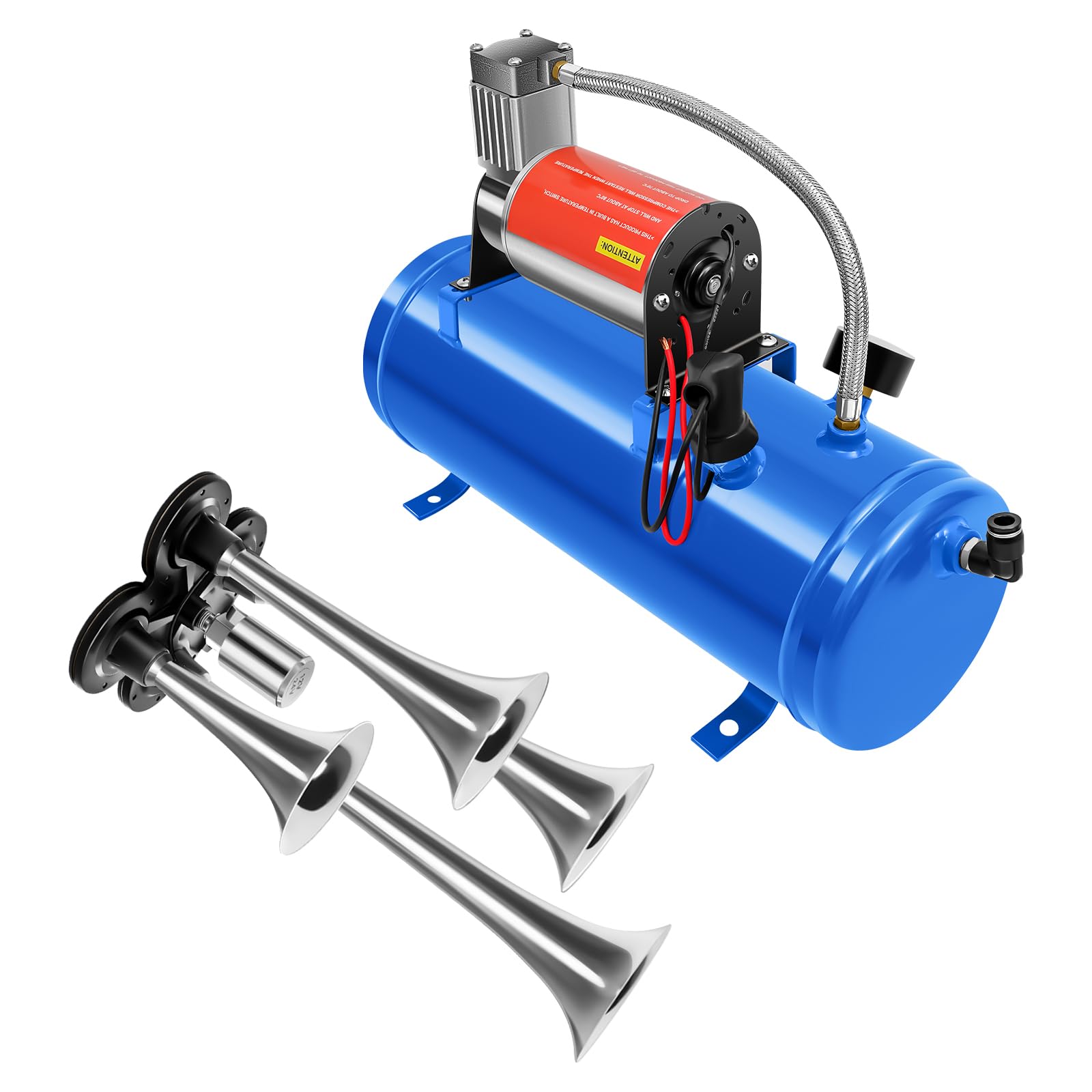 Compresor silencioso de 12 V, 150 psi, 6 L, compresor de aire comprimido, 90 psi, 120 psi