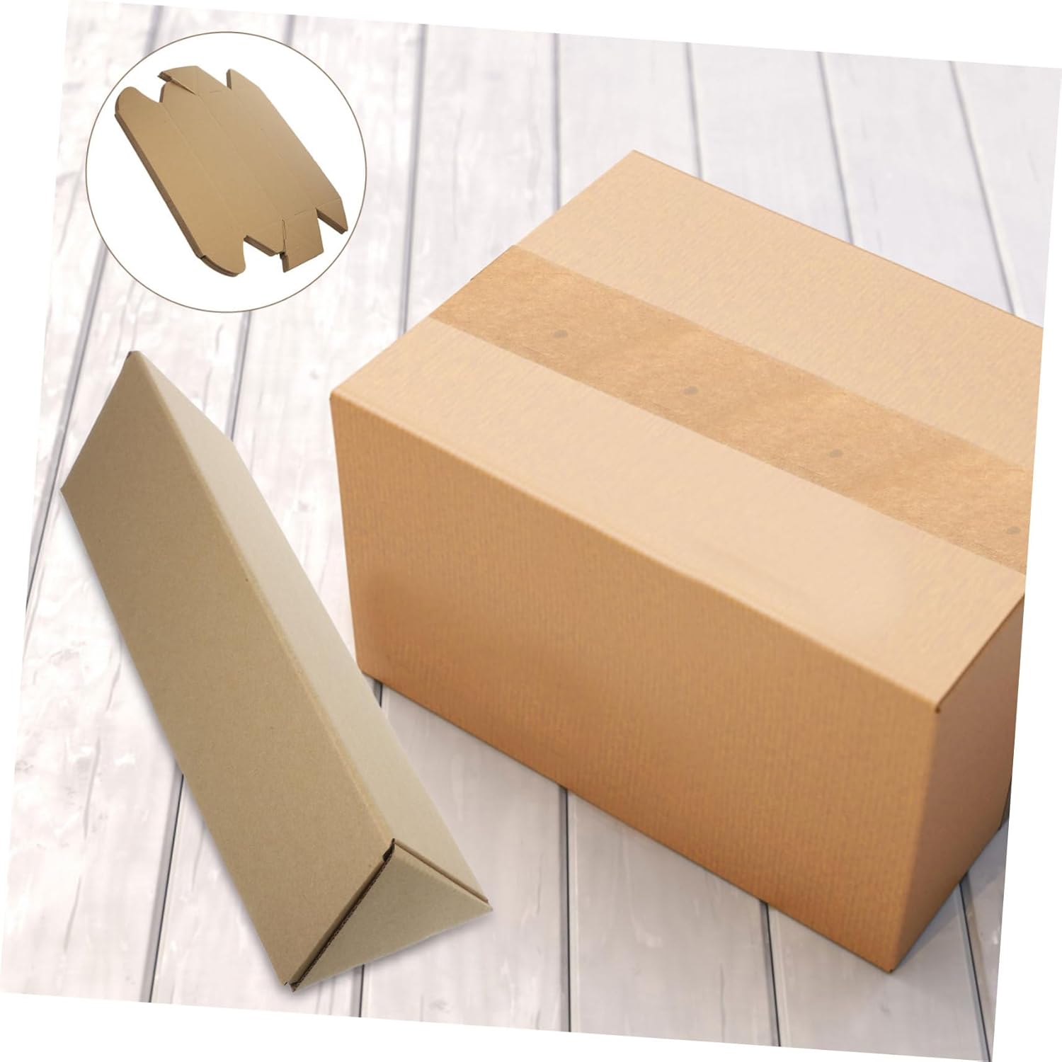 10pcs Triangle Shape Mailing Tube for Drawing Poster Storage Corrugated Cardboard Packaging Box Convenient Assembly for Shipping Moving Design