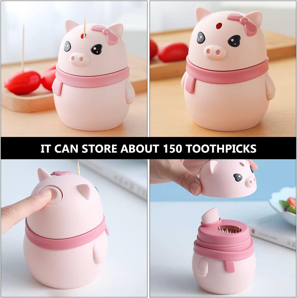 1pc 豚の形のつまようじホルダーつまようじ収納ボックスプラスチックつまようじホルダー家の装飾/382/1549