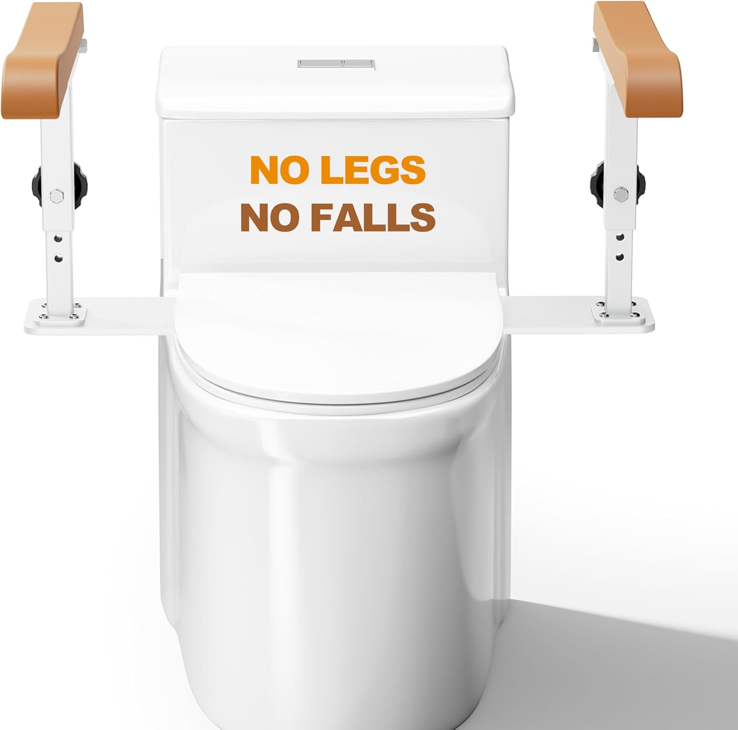 Simple Project 15.7" Toilet Safety Rails for Seniors, Flipped 90°＆Adjust Heigh Toilet Handle, Toilets Frame for Disabled or Mobility Issues,Pregnant, Sturdy Grab Bars Arms, Easy Installation (Brown)