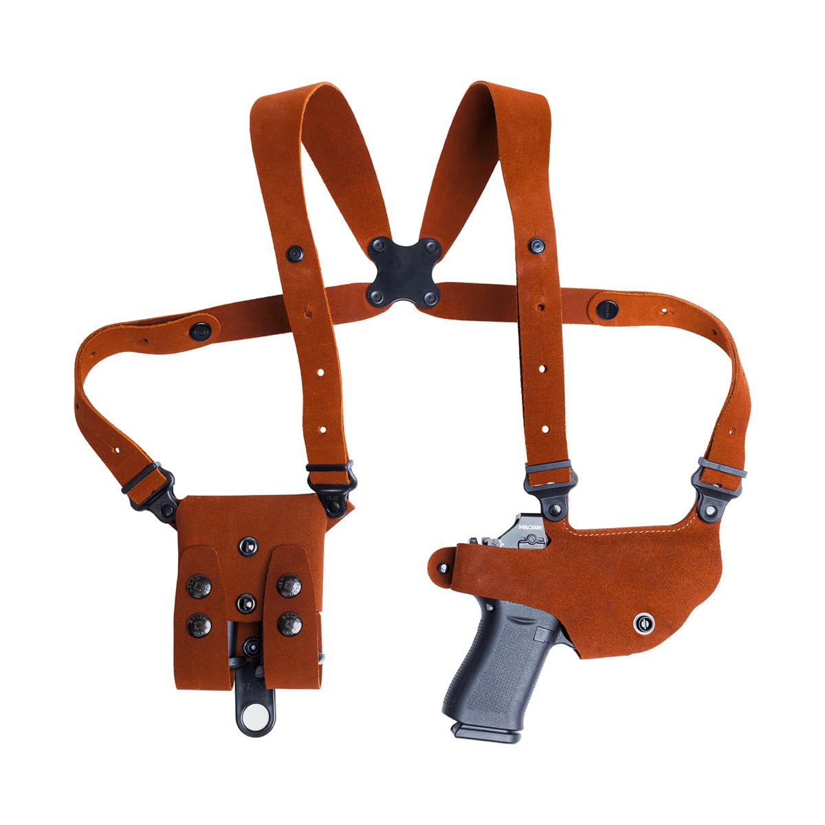 Galco Holsters Classic Lite 2.0 Shoulder System - Premium Center Cut Steerhide, Natural, Right Shooting Hand For Glock 43, 43X MOS, 48, 48 MOS, Springfield Hellcat, Hellcat Pro, Hellcat RDP w/wo red dot