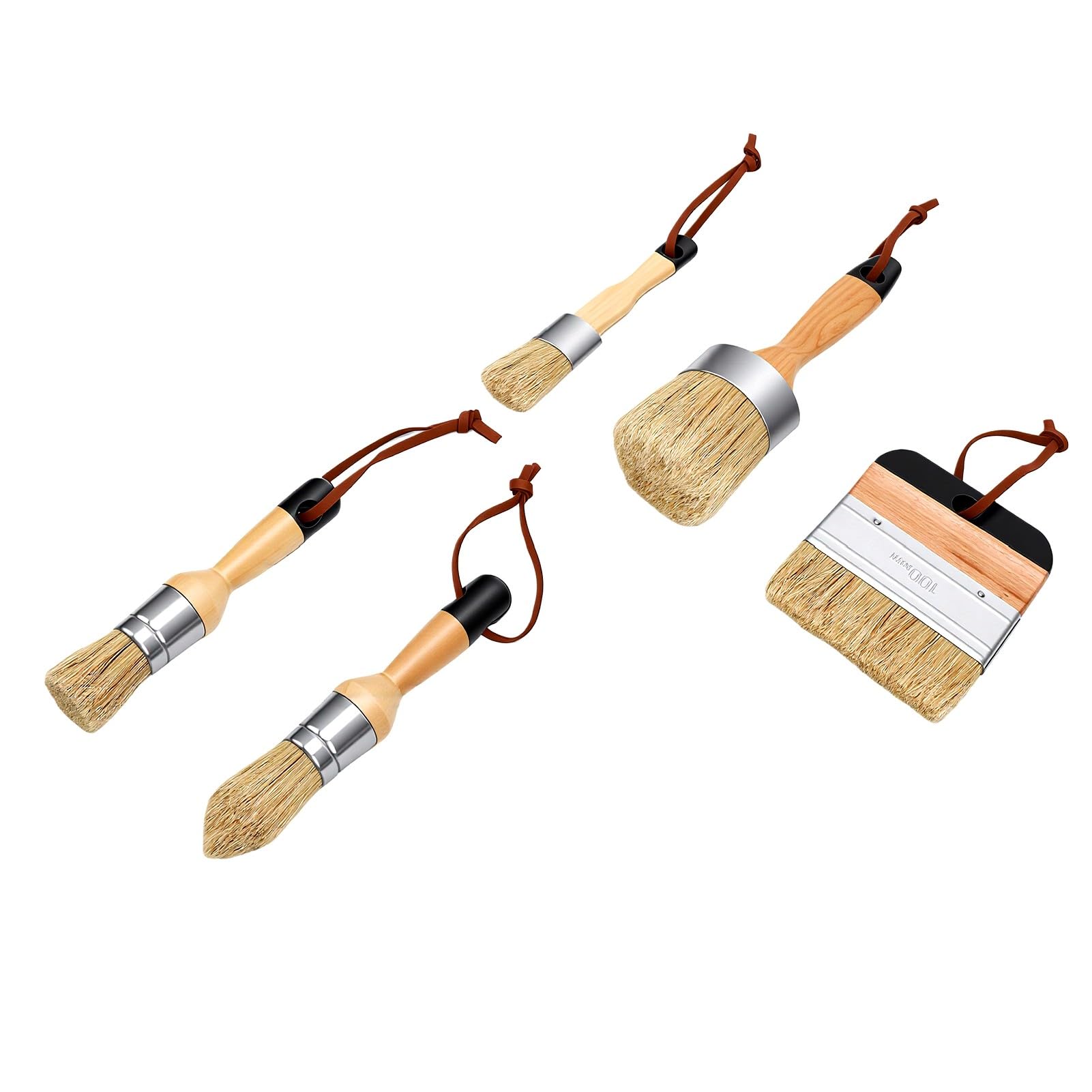 Kit de pinceles de pintura con tiza de madera ergonómica para manualidades artesanales