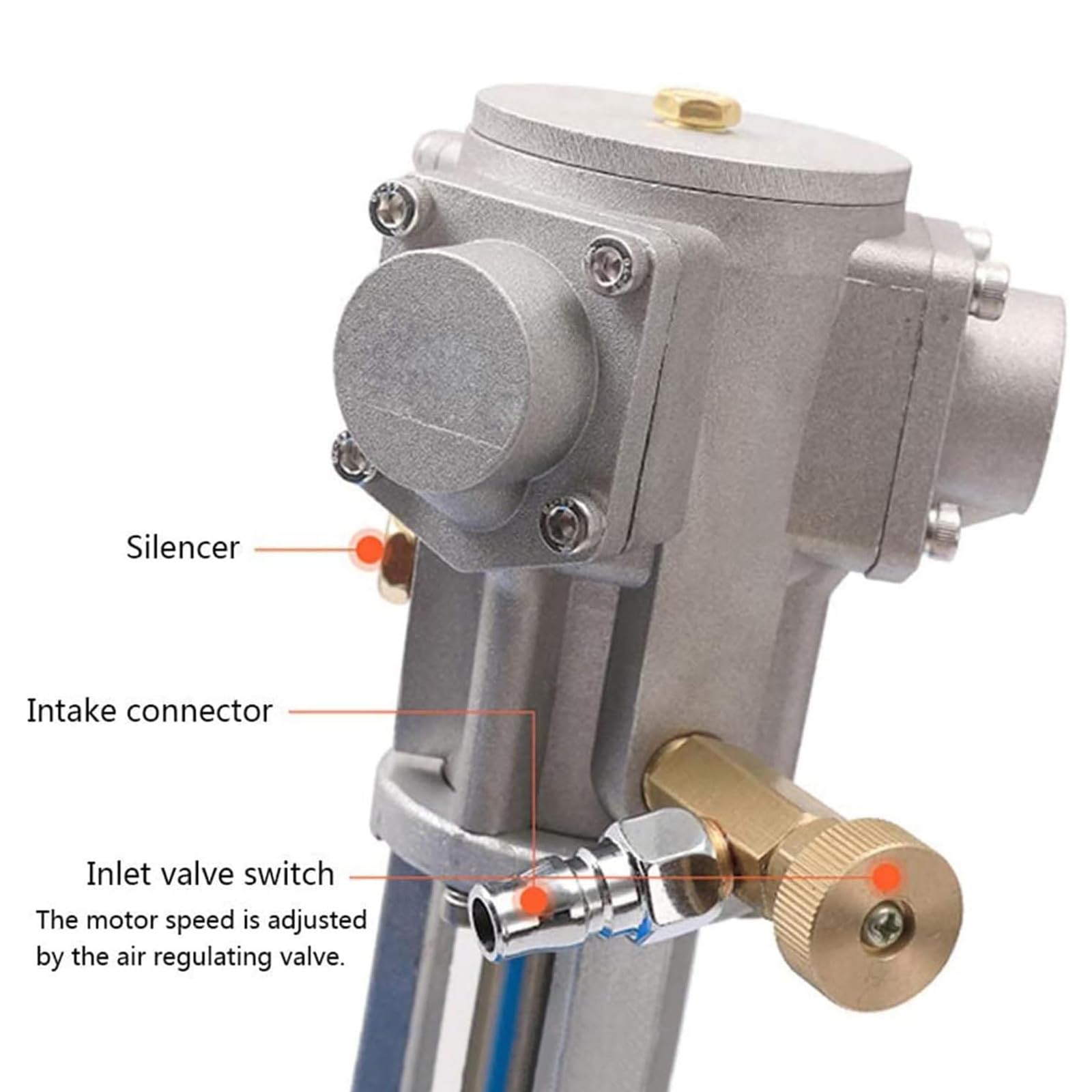 Agitador neumático de pintura, máquina de agitación automática, velocidad ajustable 50-2600 rpm, capacidad de 30 litros, mezcla múltiples materiales de pintura, altura de elevación 43-86 cm