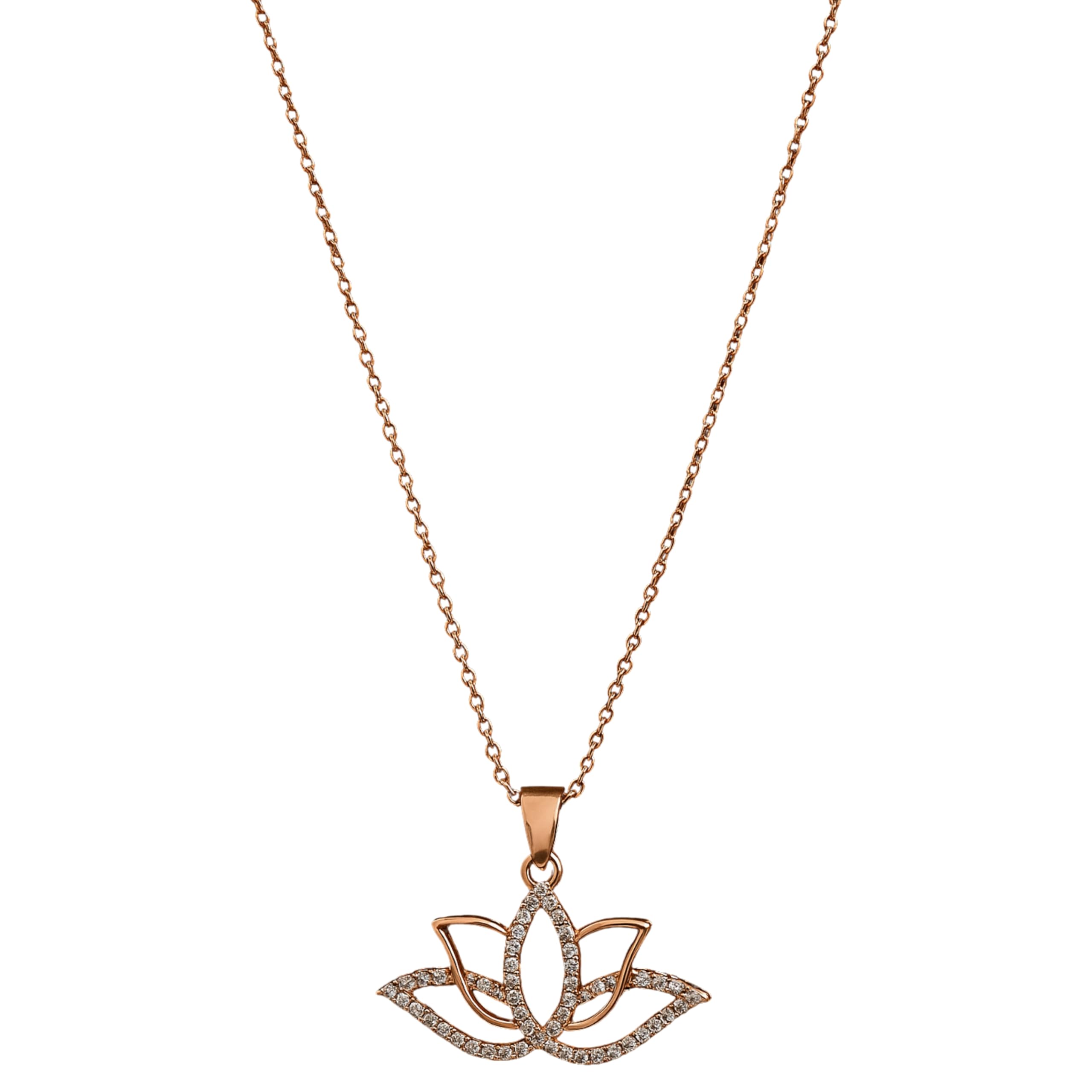 Buy Wamikaa 925 Sterling Silver Rose Gold Plated Lotus Pendant