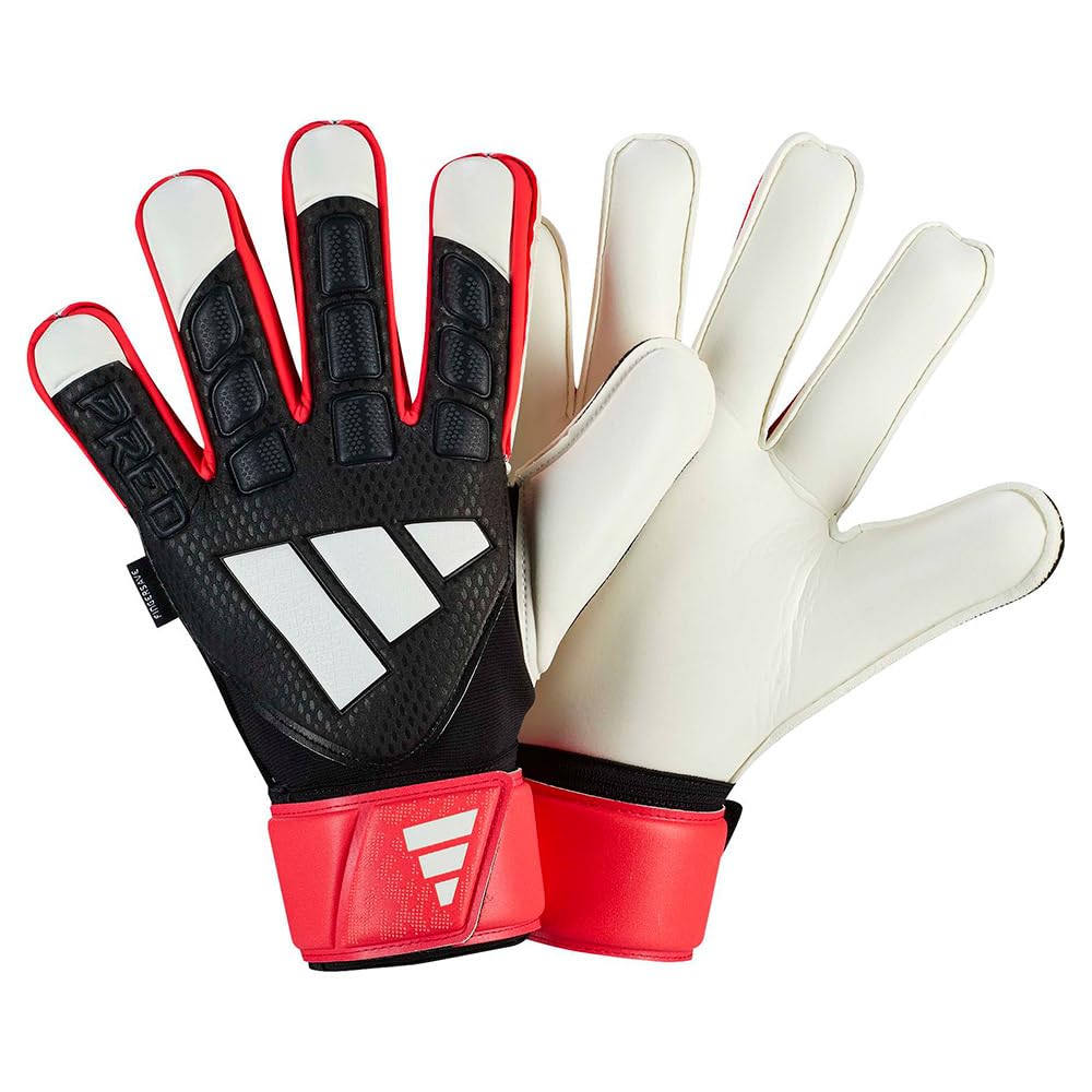 adidas Unisex Predator Goalkeeper Glove Match Fingersave Shoes, Black/Black/White, 9.5