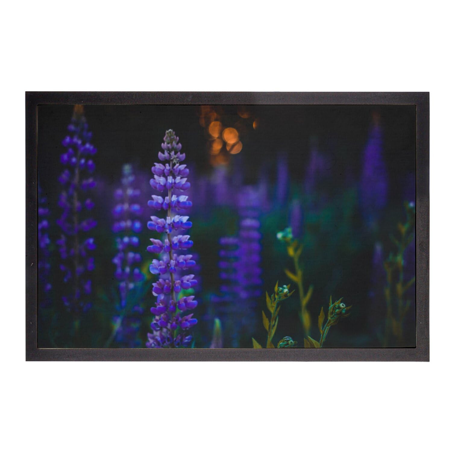 Paillasson fleurs violettes vie végétale tapis entrée 75x50