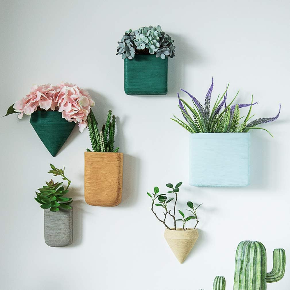 Wall Hanging Flower Stand,Flower Pot Rack Living Room Indoor,Hanging Ceramics Plant Stand,Geometric Potted Rack,for Succulents,Artificial Plants,Air Plants,Mini Cactus