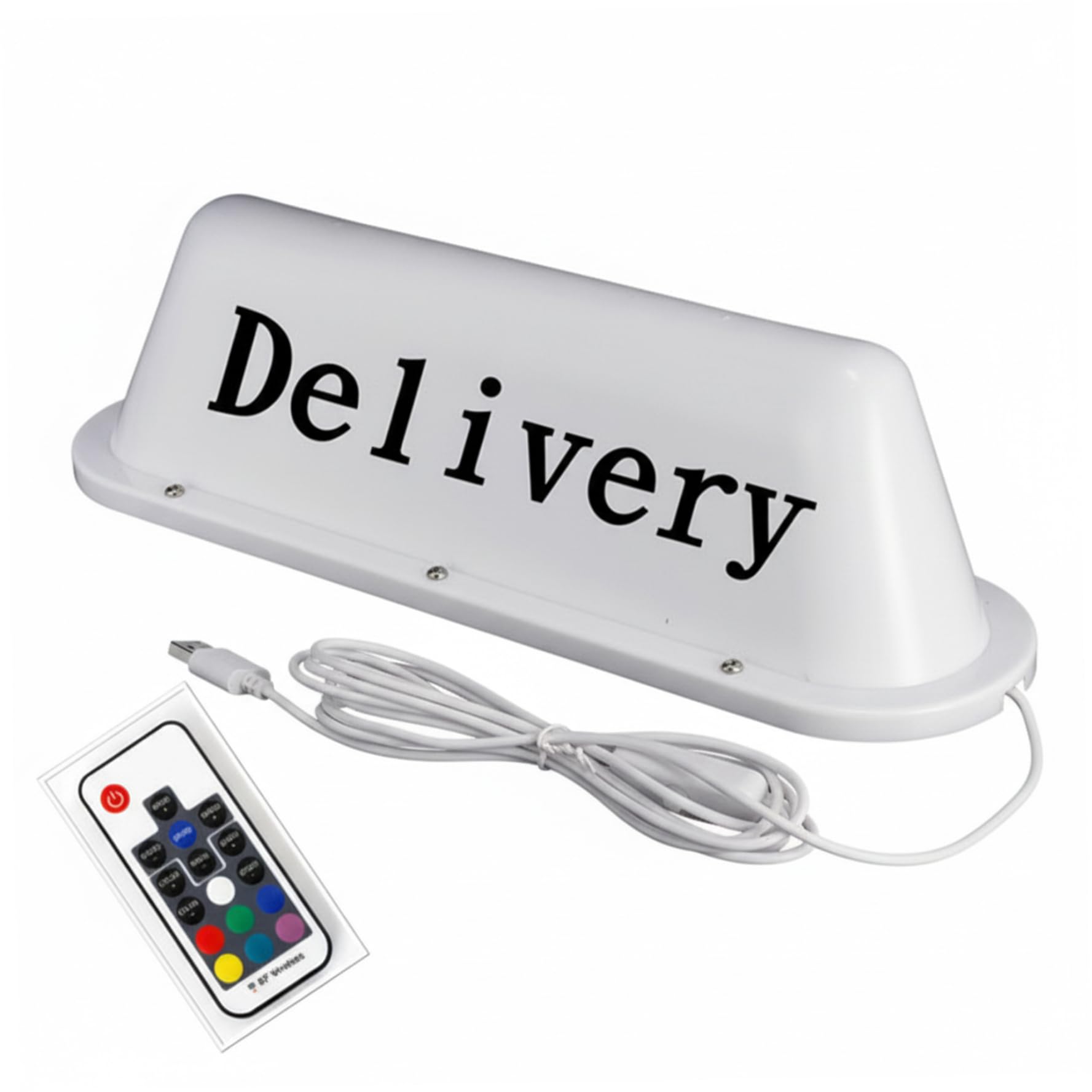 Luz de señal de entrega impermeable para techo de coche con cable blanco 8