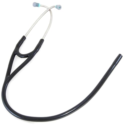 Cables de repuesto (binaurales de lumen doble). Se ajustan a TODAS las marcas líderes de estetoscopios cardiológicos T72 de una cabeza, Negro