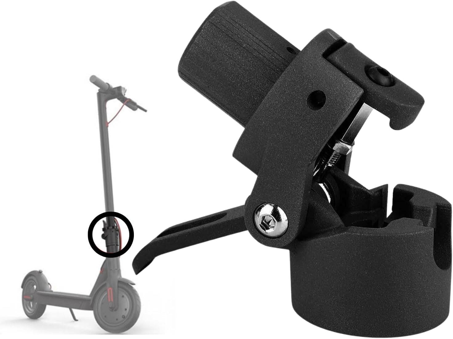 Jadeshay Folding Pole Base,Electric Scooter Lock Screw Hook Metal Connector Replacement Spare Parts Folding Rod Base Accessories Compatible with M365