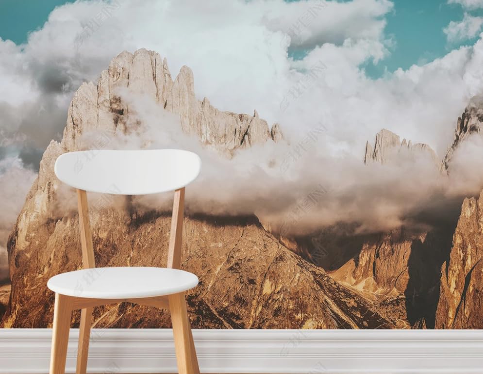 Papier peint intissé montagne de neige 300x210 cm grand poster mural panoramique pour salon