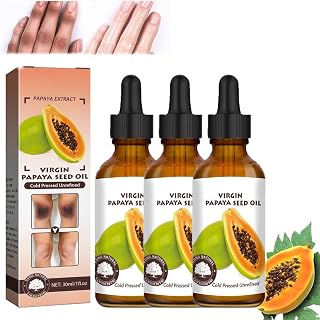 Virgin Papaya Seed Oil - Brighten and Whiten Skin Remove Black Spots, Fade Black Spots on Bent Joints and Elbows, Brighten Skin Tone, Moisturize Skin Care Oil, Papaya Seed Oil Organic for Skin (3PCS)