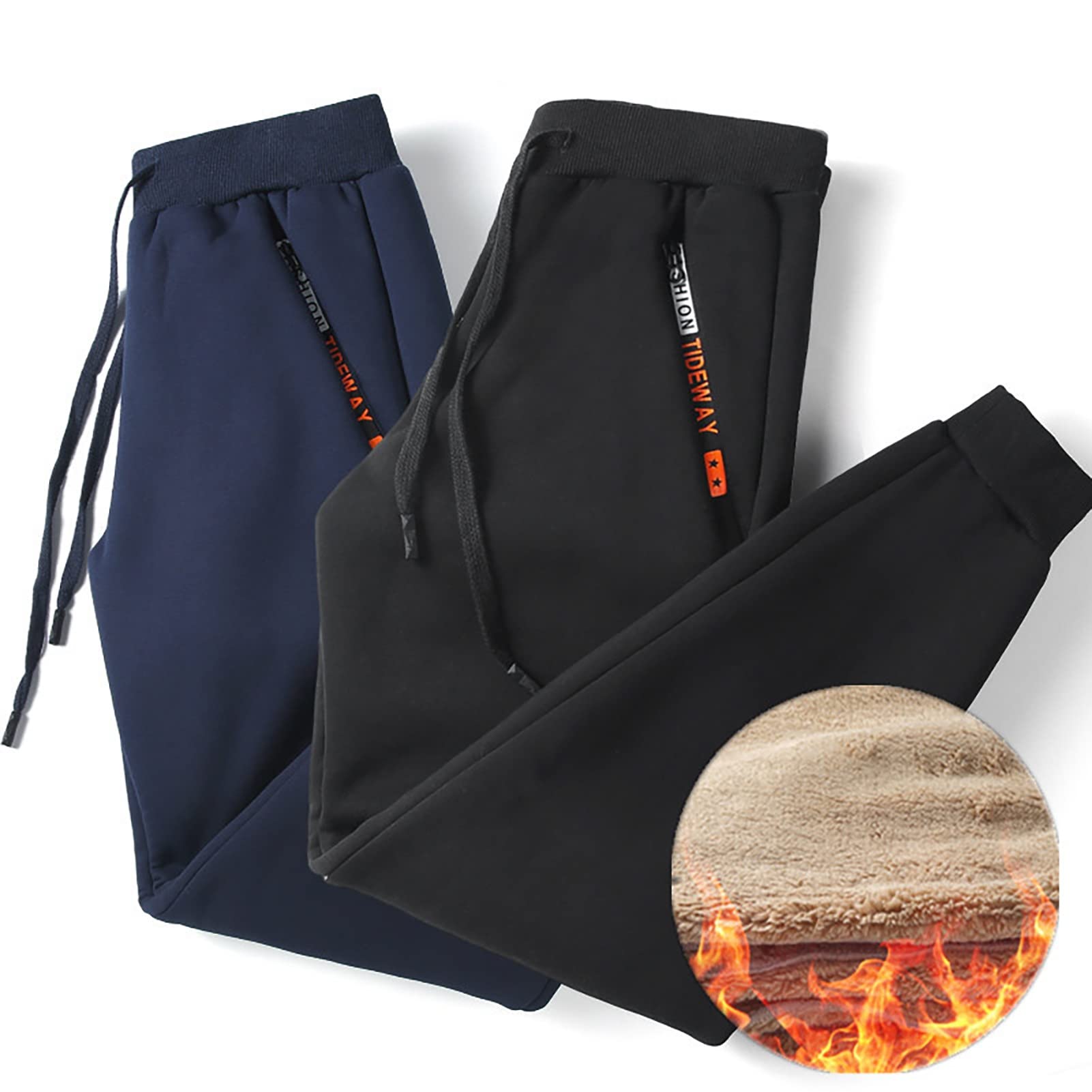 WEITING Pantaloni da Jogging, Pantaloni da Allenamento da Uomo in Pile con vestibilità Dritta, Pantaloni della Tuta con Tasche Ed Elastico in Vita, Pantaloni Pantaloni Uomo