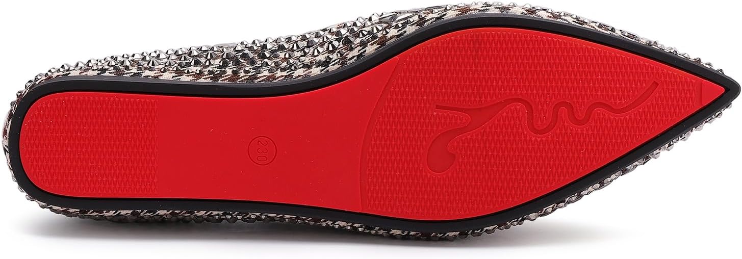 Flats Shoes Women Rhinestone Pointed Head Ballet Flats Comfortable Soft Memory Foam Insole Flat Shoes for Women Comfortable Dress Shoes - Image 3