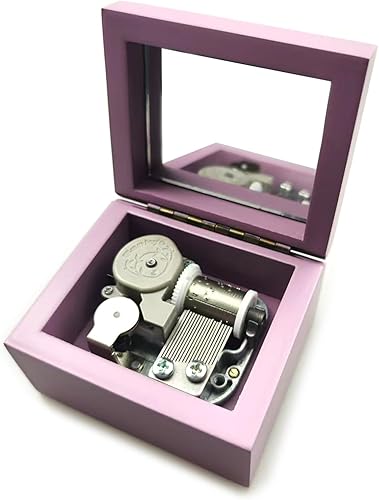 Miniatura 6 de Sinzyo Tonari No Totoro - Caja de música vintage para regalo de cumpleaños, día de San Valentín, Navidad (caja púrpura con espejo)
