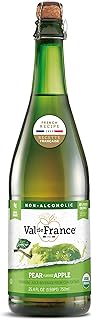 Val de France, Non-Alcoholic, Reduced Calorie, Organic and OU Kosher Sparkling Juice (Pear), 25.4 Fl Oz (1 bottle)