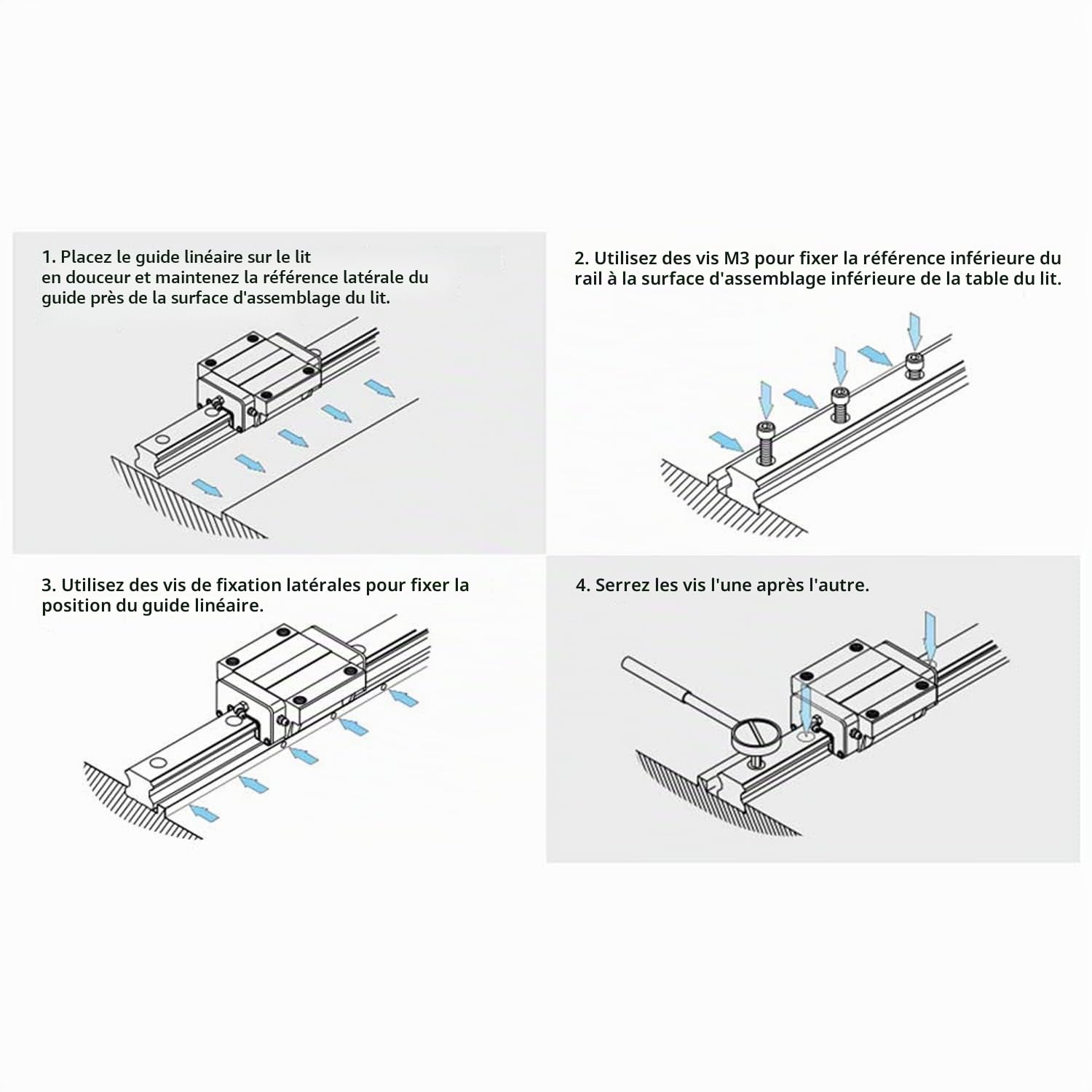 Mini guide de rail linéaire MGN12H 300 MM, guide coulissant linéaire avec bloc de chariot 1 pièces pour imprimante bricolage et Machine CNC
