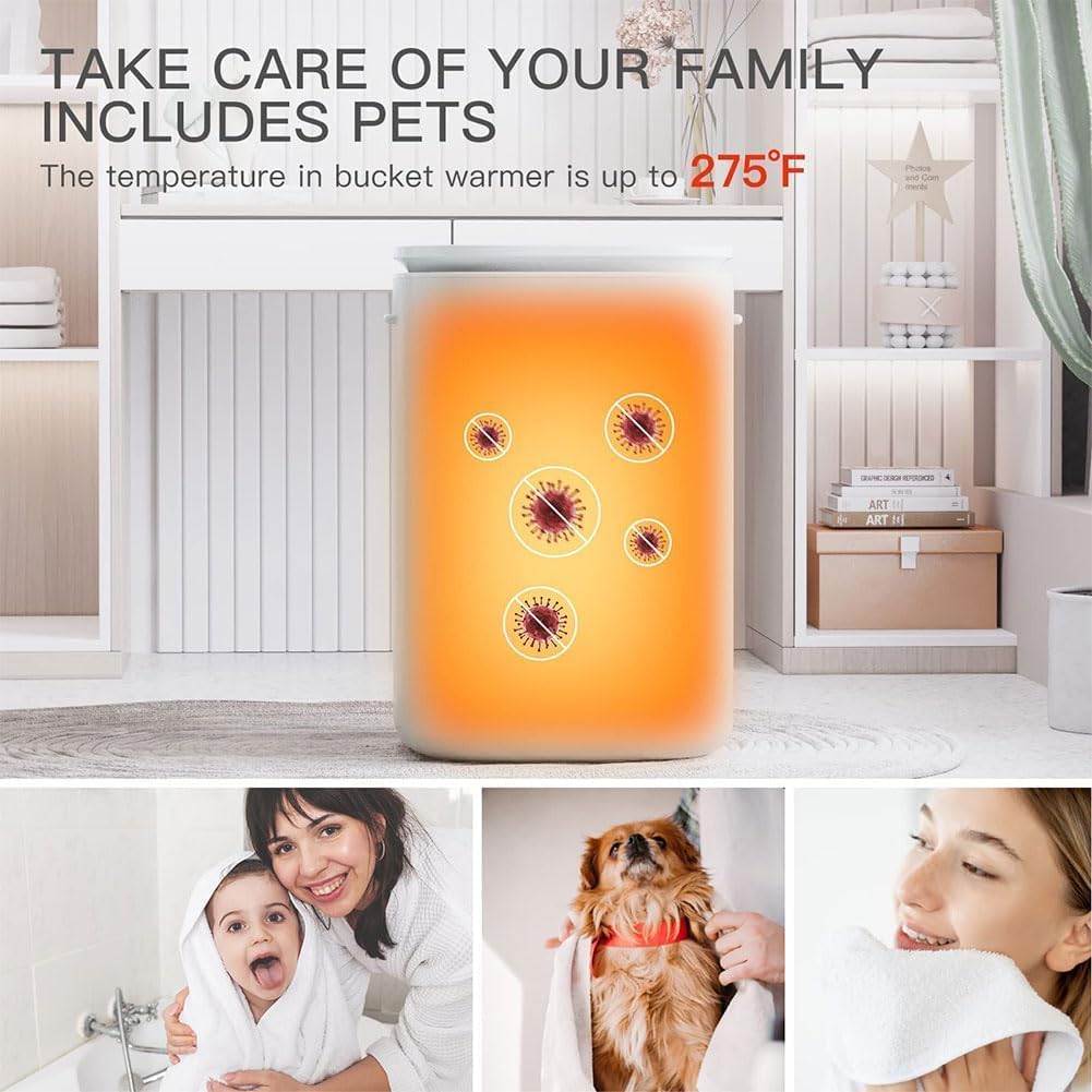 Handtuchwärmer-Schrank, großes Fassungsvermögen, 23 l, mit LED-Anzeige, Dufthalter, 20/40/60 Minuten Timer und 24-Stunden-Verzögerungsstart für Spa, Hotel, Bademantel und Decke