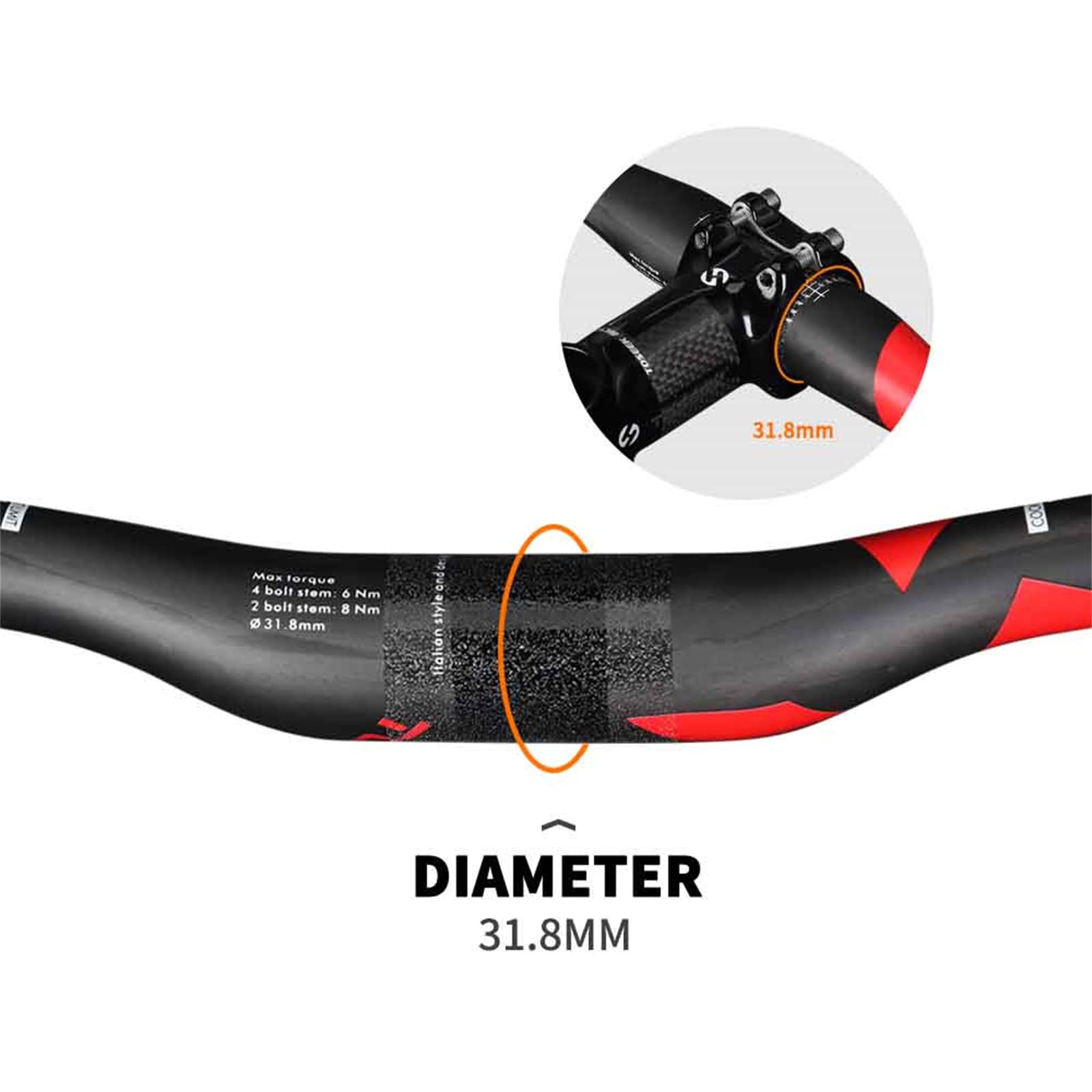 Guidon de vélo de Montagne entièrement en Carbone de 31,8 mm de diamètre, Haute résistance, Ultra léger, 600-720 mm, Guidon de VTT, Sport et extérieur, Barre Plate, Tapis UD