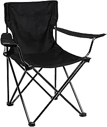 JustGoFit Cadeira de Camping Dobrável com Porta-Copos – Leve, Compacta e Portátil para Praia, Pesca e Viagens