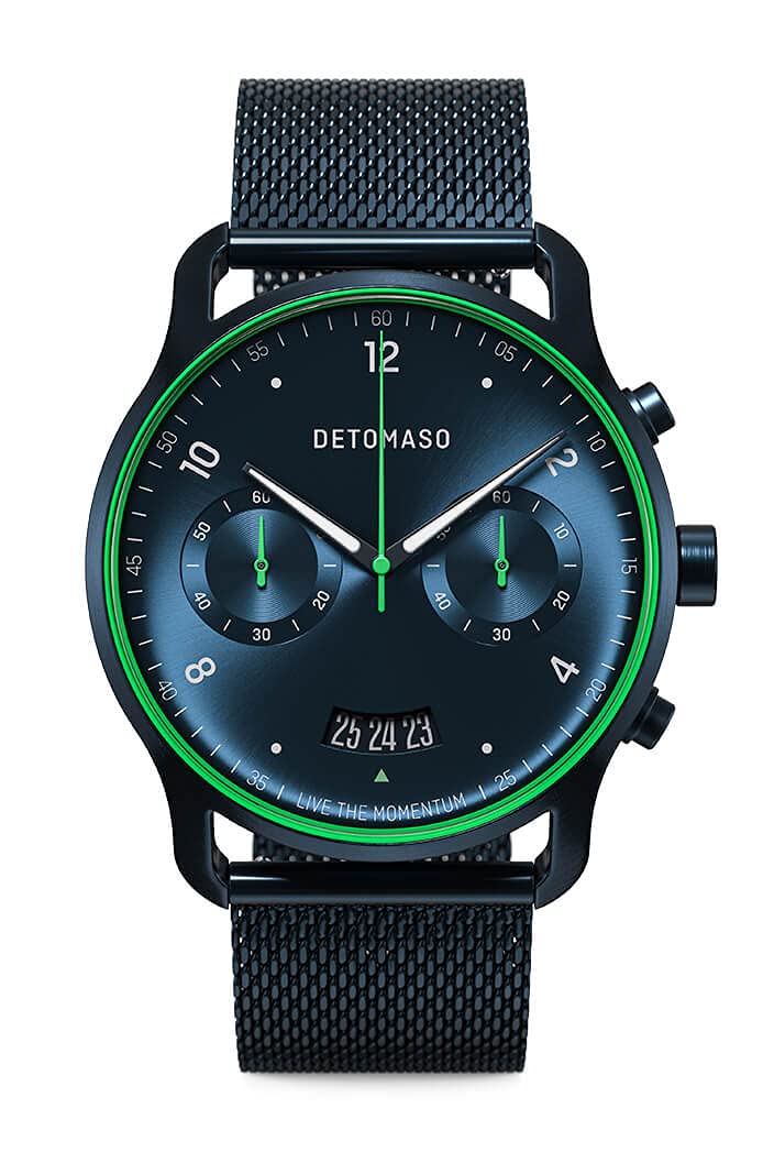 DeTomaso SORPASSO Velocita Verde Arancione: L'orologio Da Polso Uomo Che Incarna La Velocità E Lo Stile Vintage! - 5