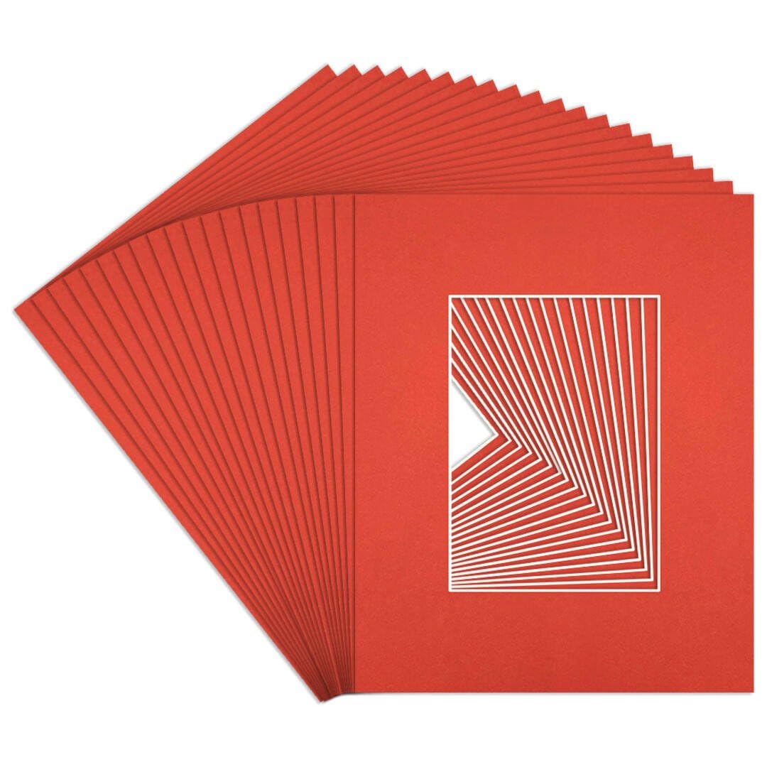 Procut Global 20x16" Poppy Red Picture Mounts to Fit A4 Aperture - Precision Cut Cardboard Photo Mount - Ideal for Frames, Prints, Artwork & Certificates - Sizes & Colours Available - 20 Pack โ image 1