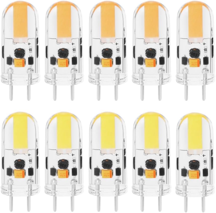 G6.35 LED Bulbs 3W AC/DC 12V COB 360° Beam Angle Dimmable Silicone LEDs,Natural Light,3W 10PCS Dimmable