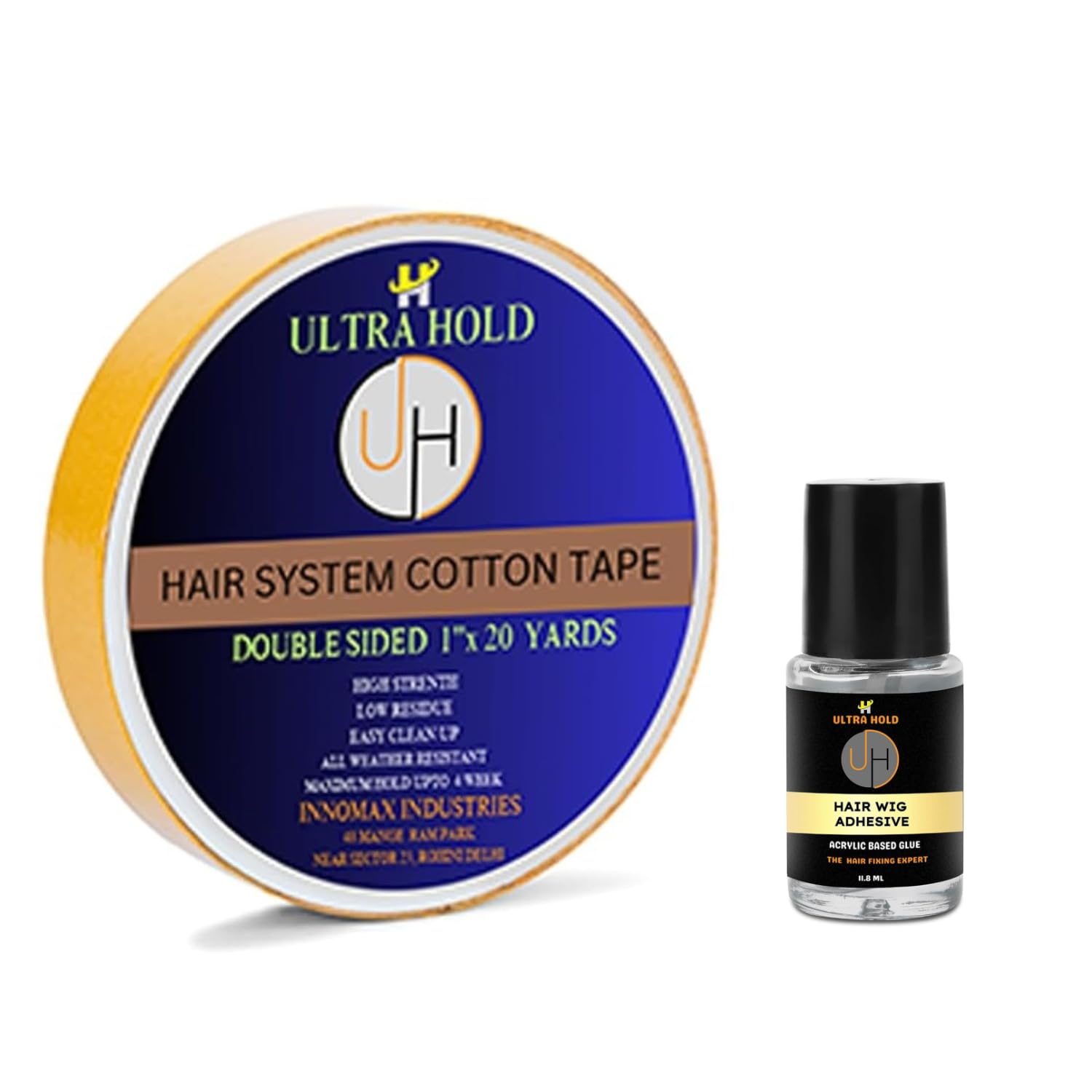 Ultra Hold Hair Patch Adhesive Kit–Waterproof Wig Glue(11.8ml) & Double-Sided Cotton Wig Tape (20 Metre) | Strong Invisible Hair Patch Tape & Glue for Men & Women | Long-Lasting Hold-image-44