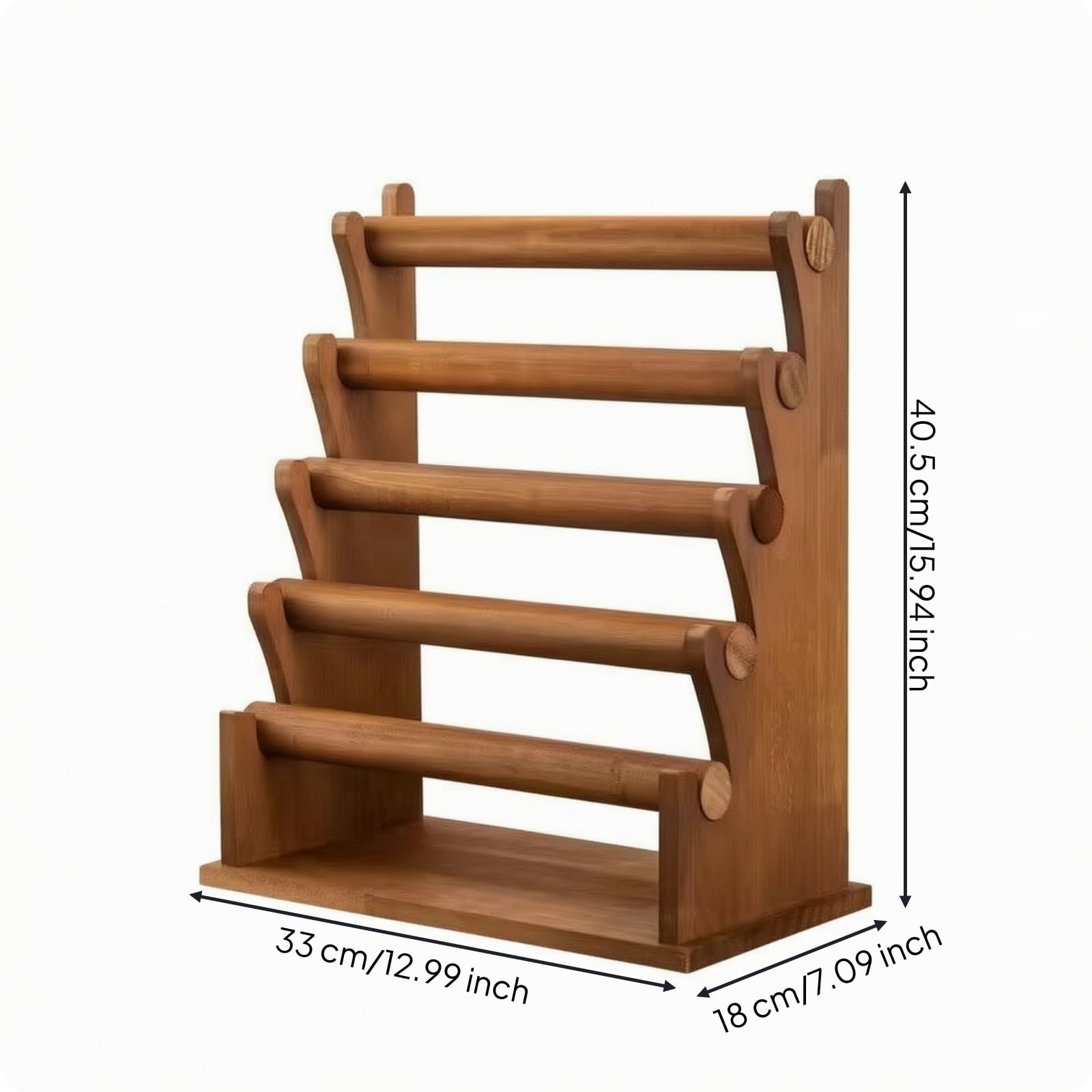 Préseoir à Bijx à Niveaux En Bois Massif Multicches Porte-s En Bois vert pr Coiffeuse, Marron