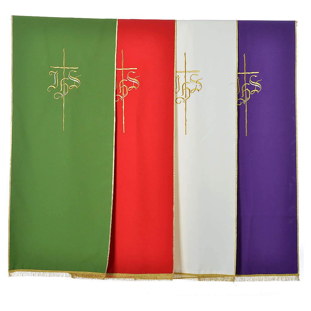 Holyart Voile de lutrin Croix IHS 100% Polyester, Rouge