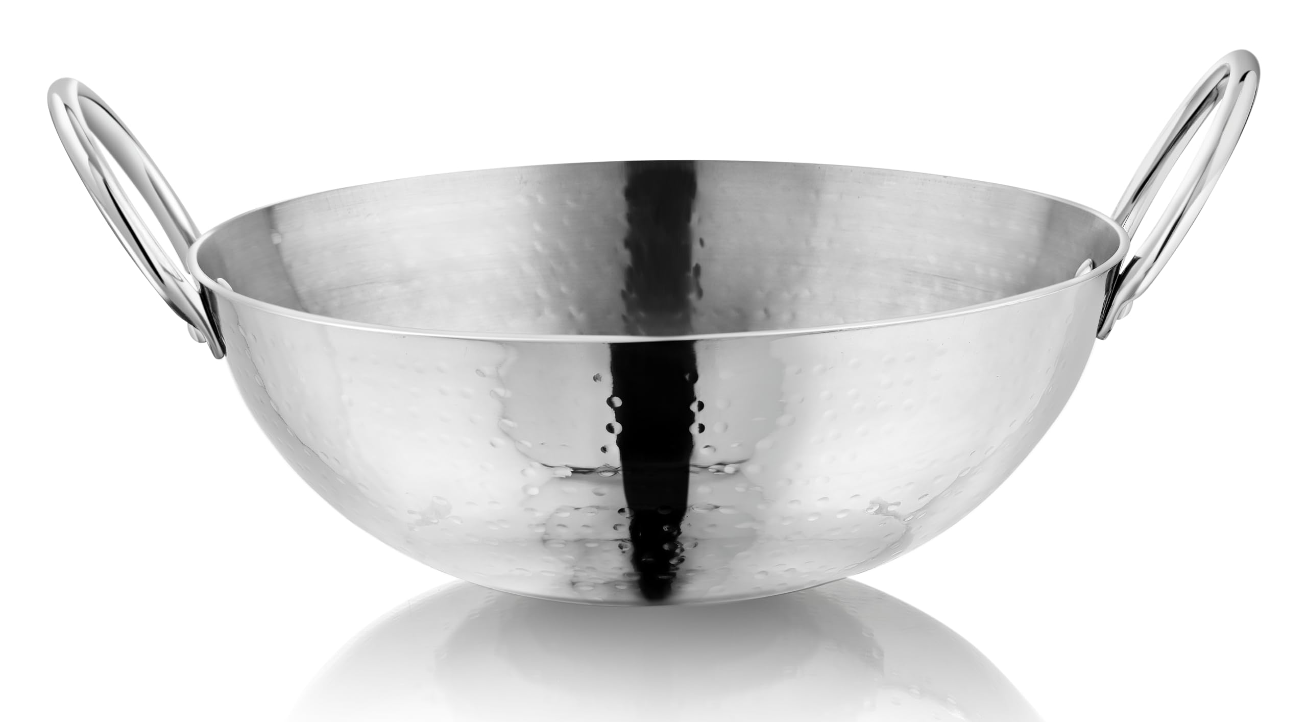Vinod Brand Claro Heavy Gauge Stainless Steel Hammered Kadhai, 2.5 MM(24 cm)-image-12