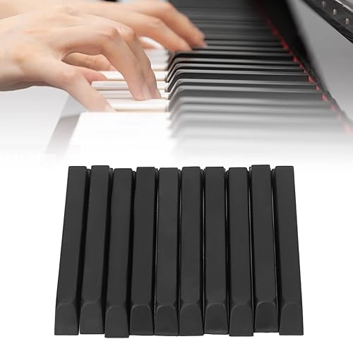Miniatura 3 de Llaves de repuesto para piano, 10 piezas ABS negro mate de repuesto para teclado de piano (L:3.9 in)