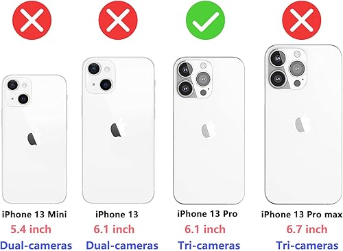 Miniatura 2 de Tekcoo Funda tipo cartera compatible con iPhone 13 Pro (6.1 pulgadas) 2021 Funda de lujo para tarjetas de crédito para tarjetas de crédito, funda de