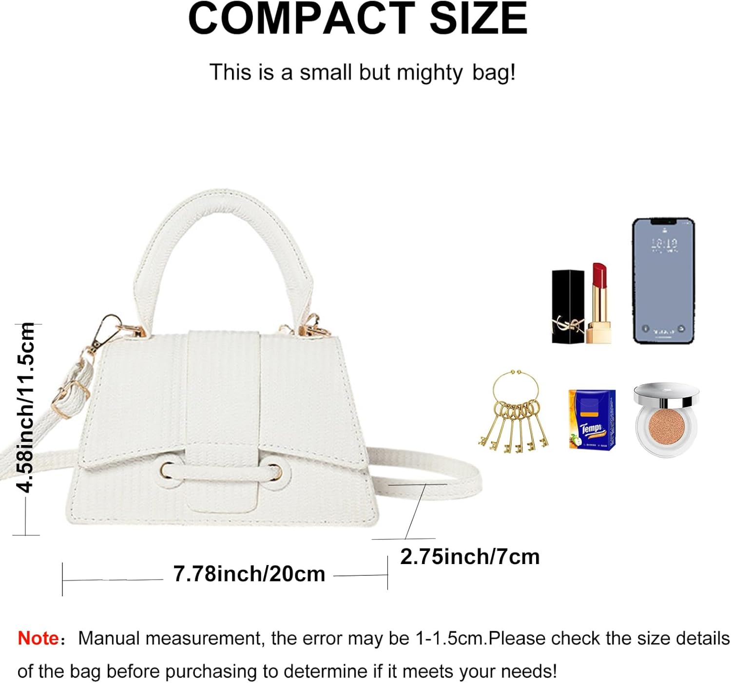 Mini Handbag Purse for Women PU Leather Top Handle Evening Bag,Cute Small Crossbody Clutch Wallet - Image 4