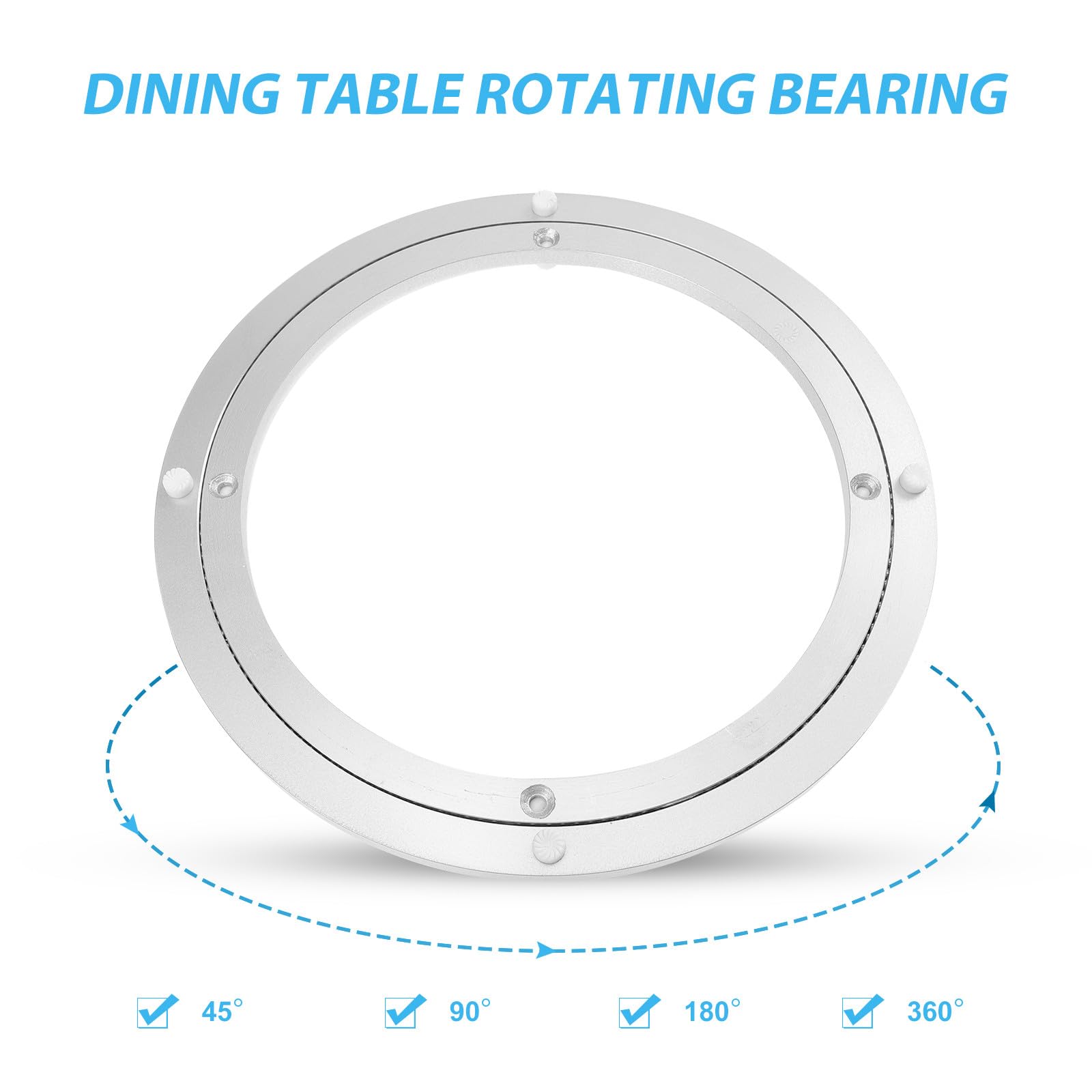 TOYANDONA Base Giratoria de Aleación de Aluminio para Mesa de Comedor, Diseño Silencioso y Fluido, Placa Giratoria Redonda Color Plata para Cocinas y Banquetes