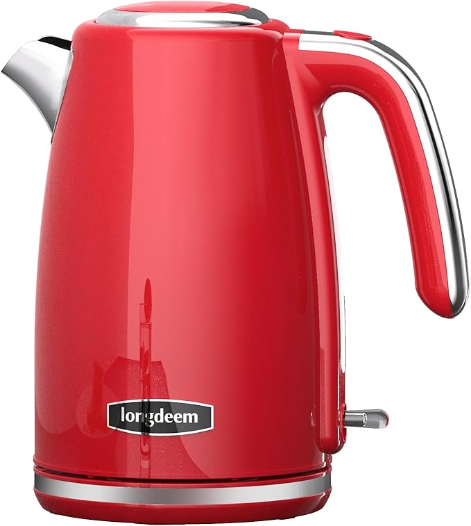 Electric Tea Kettles 1500W for Boiling Water, Longdeem Retro 1.7L