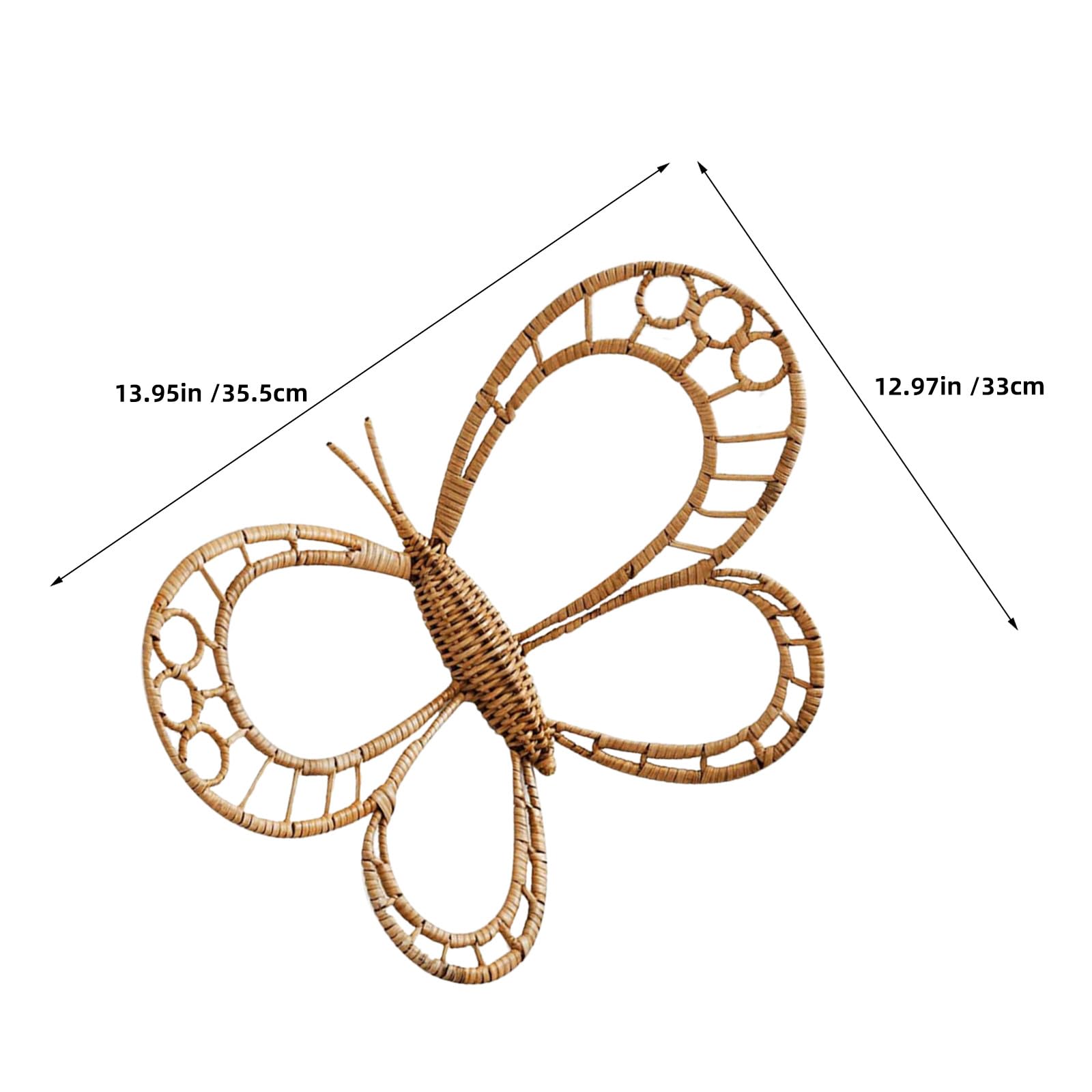 NOLITOY Decoración de Pared de Ratán Natural Escultura Tejida para Dormitorio y Habitación Infantil Arte Bohemio Grande para Sala y Jardín