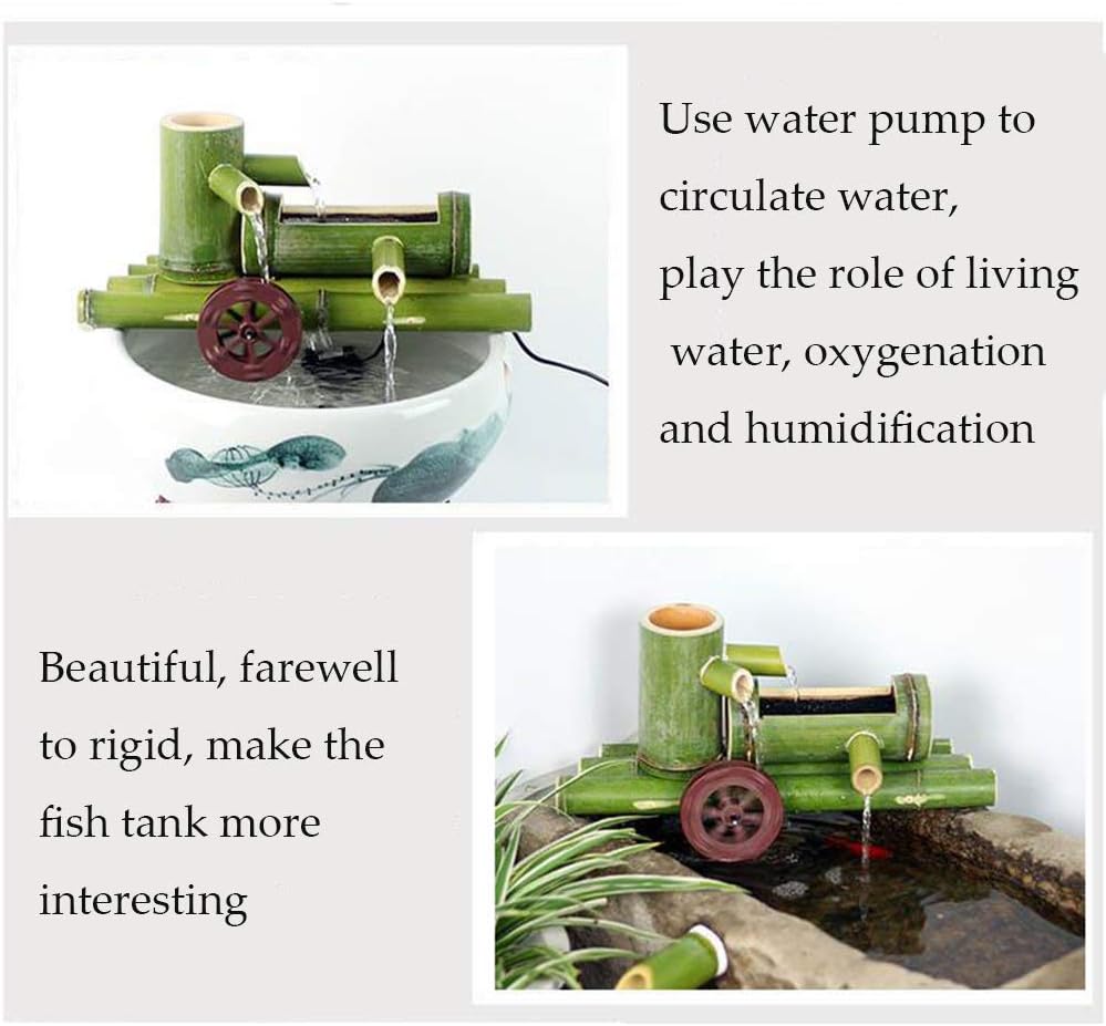 Bamboo Fountain Decor Bamboo Fountain Water Feature Fountain Pump Decor Garden Decoration Waterfall Outdoor Japanese Garden Feature Sculptures,60cm