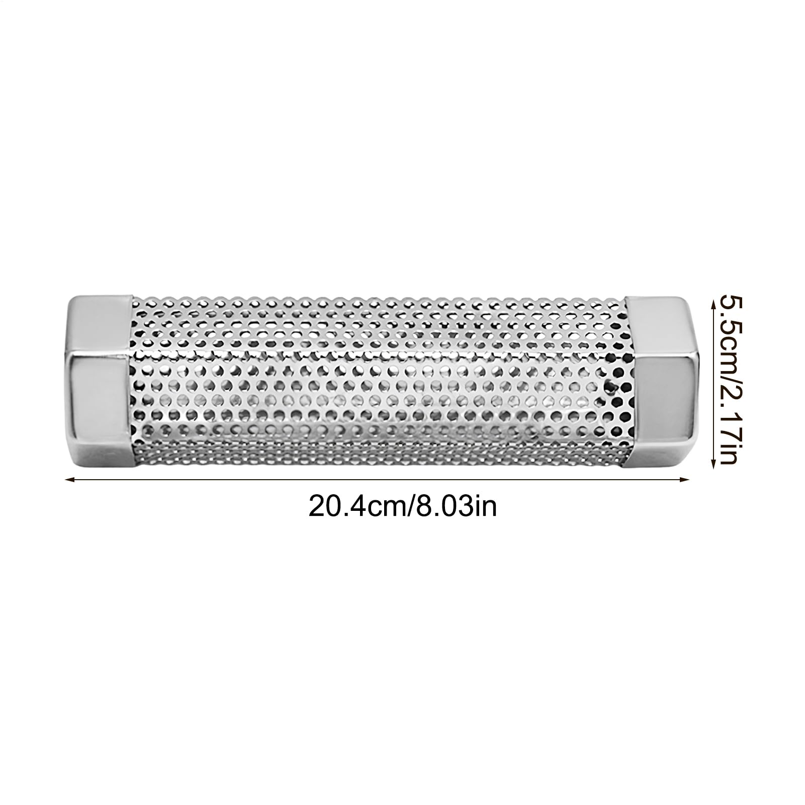 Tubo per affumicatura a pellet, in acciaio , compatibile con griglie a gas, a carbone, elettriche e a pellet, 15,7 o 20,4 x 5,5 cm, per affumicatura calda e fredda